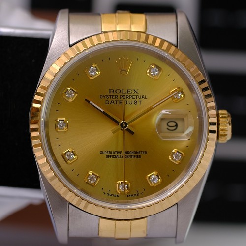 Rolex Mens Datejust Factory Champagne 