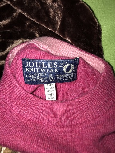 JOULES Girls 3-4 Runs Big like 4-5 Pink Sweater with Dog - Picture 2 of 12