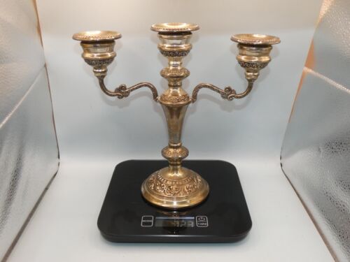 Attraente candelabro a tre rami in argento sterling pieno - Broadway & Co - 1976 - Foto 10 di 11