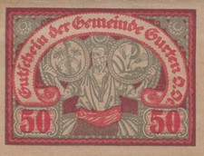 50 HELLER 1920 City of GURTEN Upper AUSTRIA Notgeld Banknote #PI310.U