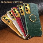 For Samsung Galaxy A14 5G A34 A53 A04 A25 Crocodile Leather Ring Case Soft Cover