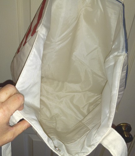 THE BODY SHOP LARGE CANVAS TOTE BAG RED WHITE AND BLUE AMERICAN FLAG - Picture 12 of 19