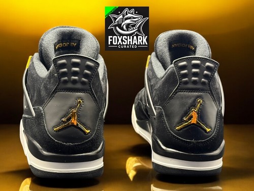 Size 11.5M Jordan 4 Retro Royalty Black/Metallic Gold-White  308497-032 - Picture 4 of 19