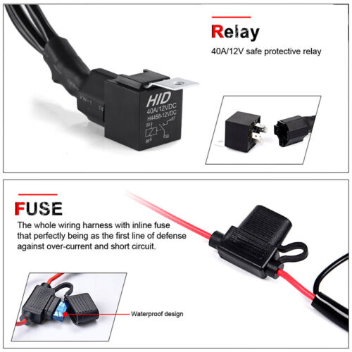 2.2M Motorcycle Relay Wiring Harness Kit Switch LED Auxiliary Spot Fog Light UK - Picture 10 of 16