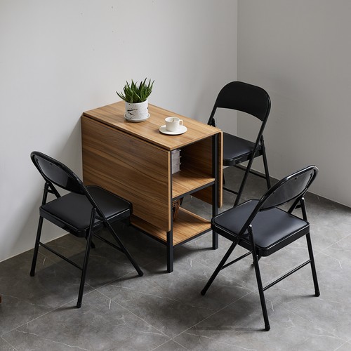 4 Pack Commercial Contoured Folding Chairs Set Steel Frame Plastic Seat Black - Picture 9 of 21