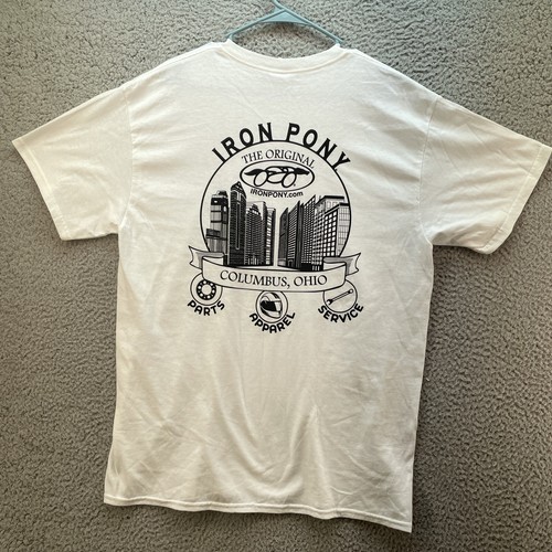 Camiseta Iron Pony Moto Unisex Grande Blanca Doble Cara Delta Pro Peso - Imagen 6 de 9