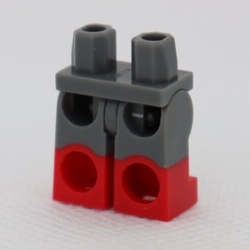 LEGS - Dual Molded Red Boots Dark Bluish Gray LEGO® Minifigure Part - Foto 2 di 2