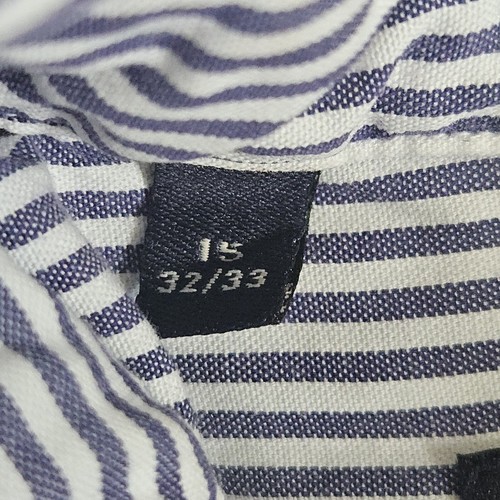 Chaps Ralph Lauren Men's 15 32-33 Blue White Striped Cotton Dress Shirt - Picture 4 of 6