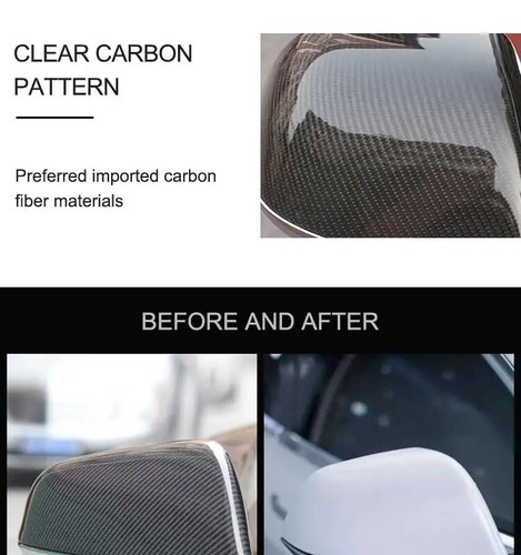 Forged Carbon Fiber Mirror Cover Add on Style for Tesla Model S 2014-2021 - Picture 11 of 24