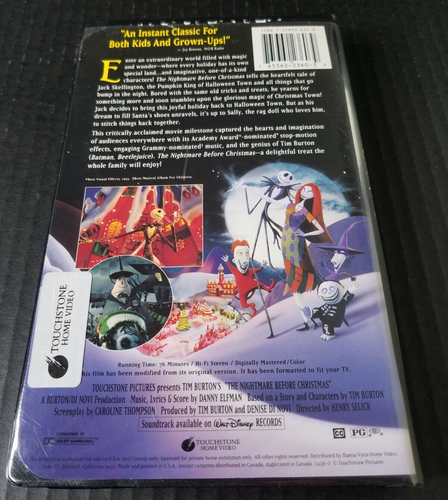 Disney Tim Burton's THE NIGHTMARE BEFORE CHRISTMAS VHS Touchstone Home Video '94 - Picture 2 of 8