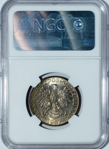 1967 Poland 10 Zlotych, NGC MS 66 - Picture 2 of 2
