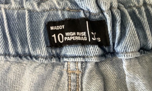 Women’s 10 AU Jay Jays Maddy High Rise Paper Bag Light Blue Denim Comfy Jeans - Picture 9 of 10
