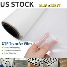 DTF Film Direct to Transfer Film Premium Roll  Warm Peel 11.8" x 328 FT