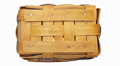  NUEVO 1995 LONGABERGER TEJIDO TRADICIÓN CESTA DE TÉ CON PROTECTOR-7" X 5 1/4 X 3,5 - Imagen 7 de 7