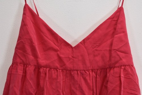 7 For all Mankind Womens Hot Pink Spaghetti Strap V Neck Babydoll Camisole Top M - Picture 3 of 9