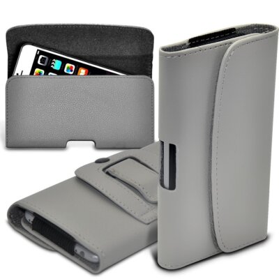 Horizontaler Gürtelclip Qualität Tasche Holster Top Flip Case Halter Grau