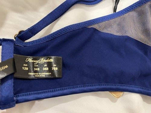Honey Birdette ๐ JULES Navy Blue Bodysuit Playsuit 12b/34b/75b - Picture 24 of 24