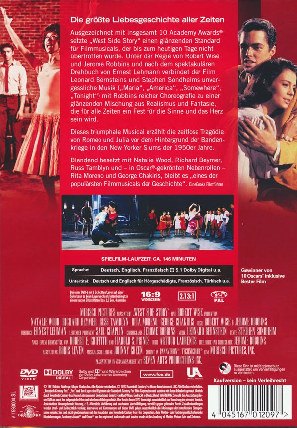 West Side Story - 1961 - Natalie Wood - Rita Moreno - DVD - OVP - NEU - Bild 2 von 4