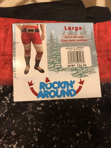 Christmas Leggings Women’s Size Large Santa Mrs. Claus Pants Elastic Waist - Picture 4 of 5