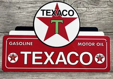 Vintage Style Large Texaco Gasoline Die-cut 18 Inches Aluminum  Garage Sign