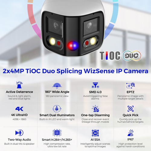 US STOCK DAHUA fotocamera IP originale 8MP EPTZ 180° IPC-PFW3849S-A180-AS-PV SMD4.0 - Foto 9 di 24