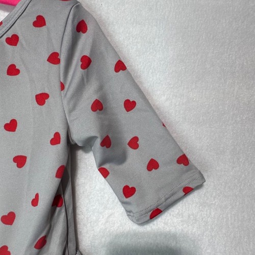 Abito Dotdotsmile Taglia 2T Grigio Con Cuori Rossi Nuovo Con Etichette - Foto 3 di 7