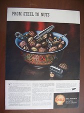 VTG 1944 Original Magazine Ad Print Shell Gas Gasoline From Steel to Nuts Tough