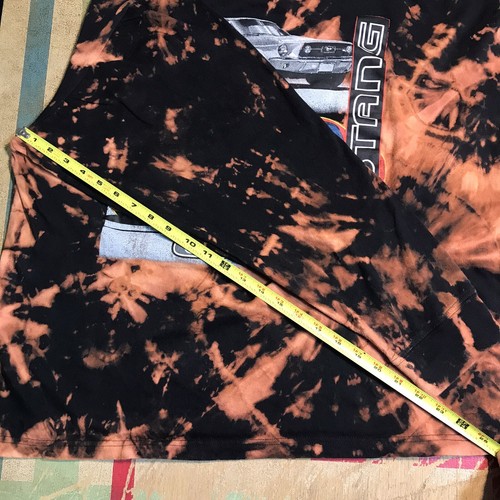 Ford Mustang GT Graphic T Shirt Mens XXL Long Sleeve Black Car Acid Wash Tie Dye - Bild 8 von 8