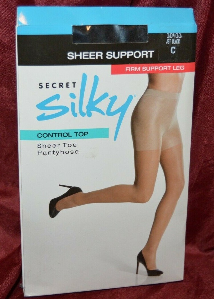 Secret Silky Control Top Sheer Pantyhose Firm Support Choose Color & Size  box=OH