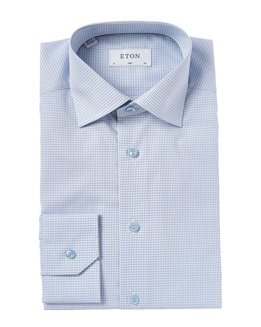 Приталенная рубашка Eton Slim Fit мужская синяя 44