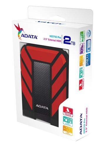 AData 2TB HD710 Pro USB3.1 2.5-inch Portable Hard Drive (Red) AHD710P-2TU31-CRD - Picture 2 of 2