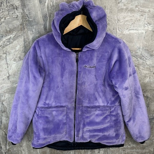 Columbia Youth Girls Big Fur Reversible Lined Jacket Large L(14-16) Hood - Picture 4 of 7