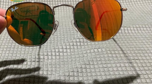 Gafas de sol Rayban hexagonales RB3548-N lentes naranja espejo - Imagen 2 de 8