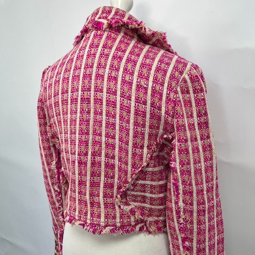 Chaqueta corta de guinga Free People Cassius. Rosa/Blanco. Pequeño. Nuevo. - Imagen 7 de 8