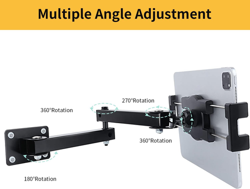 Foldable Tablet Wall Mount Holder,Multiple Angles Adjustment Extendable Articula - Picture 3 of 12