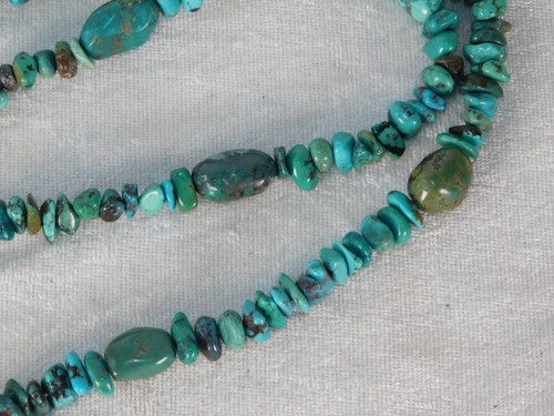 Vintage Pawn Navajo Heishi Royston Turquoise Sterling Bead Necklace 36" 108gs - Picture 5 of 9