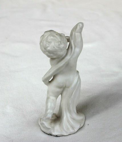 VINTAGE GANZ WEISS SATIN STEHENDER ENGEL FIGUR 6" GROSS  - Bild 3 von 5