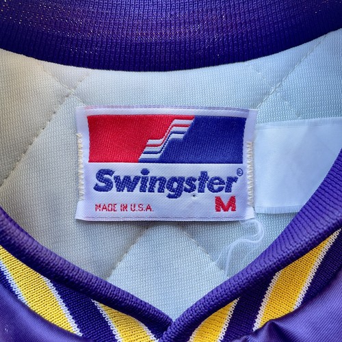 Vintage Los Angeles Lakers Yellow Purple Jacket Made in USA 1980s - Sz Medium - Picture 3 of 5