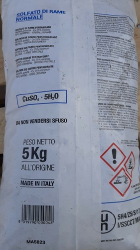 Solfato di Rame Normale Verderame Cristalli Grossi MANICA 5 kg - Foto 6 di 7