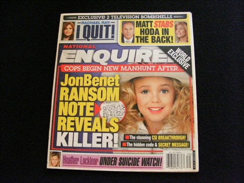 NATIONAL ENQUIRER magazine 2018 09 24 JonBenet Rachael Ray Matt Lauer Locklear - Picture 1 of 2