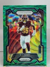 2023 Panini Prizm Football #400 K.J. Henry Rookie Card Green Wave