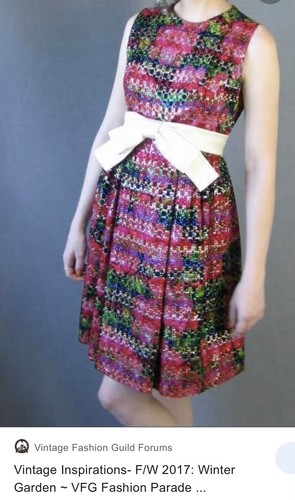 VTG RARE 60’s Pat Sandler Floral Tinsel Velvetine Mini Cocktail Dress S 2 4 6 - Picture 12 of 12