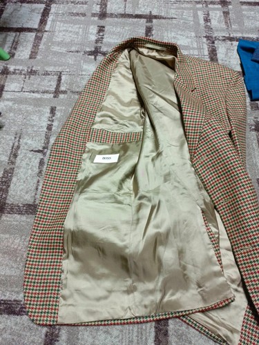 Vintage Hugo Boss handtailored houndstooth all worsted suit jacket blazer 44R - Picture 11 of 11