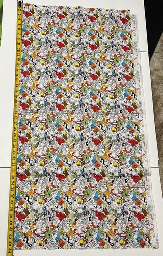 Camelot Looney Toons Busy Muster Stoff 44x44 Taz Tweety gemischt Charakter Fun - Bild 4 von 5
