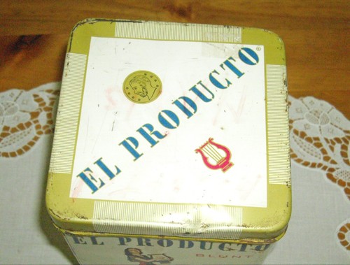 Vintage EL PRODUCTO BLUNT CIGAR Square 6" Tin w Lid ~ - Picture 20 of 24
