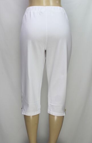 Quacker Factory Women's Pull On Capri Pants White Size L - Picture 9 of 9