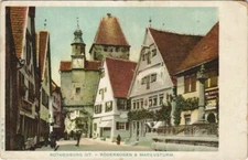 Old postcard postcard Rothenburg- Roderbogen and Markusturm GERMANY (1074835)