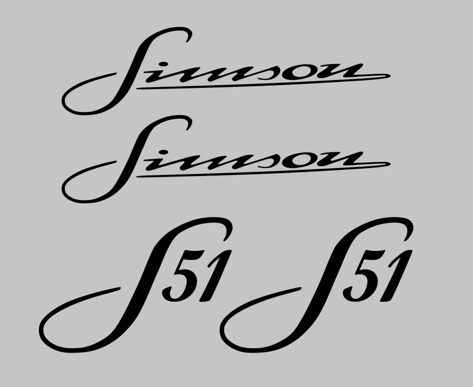 Simson S51 Aufkleber-Set f. Büffeltank • 170mm • Schreibschrift • Sticker • DDR