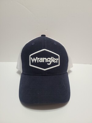 帽子 TRUCKER CAP - NAVY Wrangler Classic Trucker Hat Cap Navy/White Adjustable Mesh