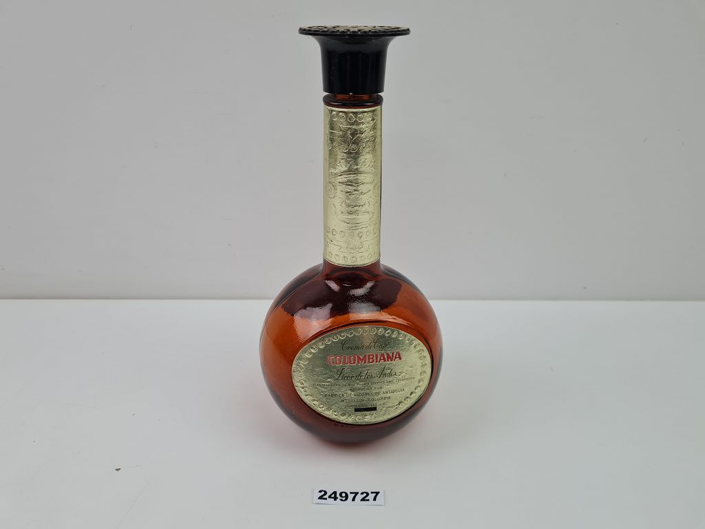 Botella Crema de Café Licor de los Andes Cristal VACÍO Bar Decoración #249727